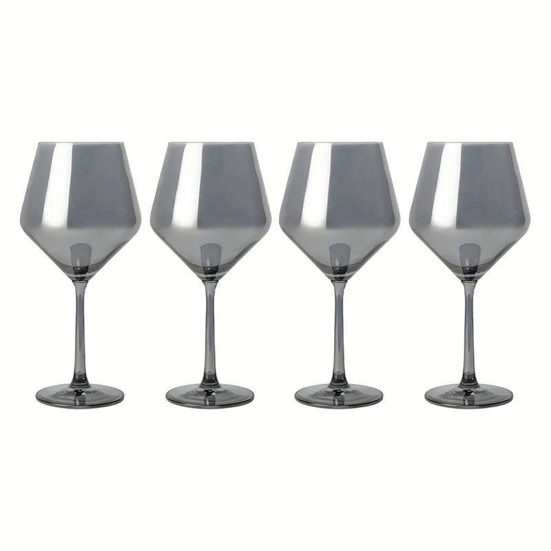 4-Pack Angled Wine Glass Set in Smoke Finish - Puck's