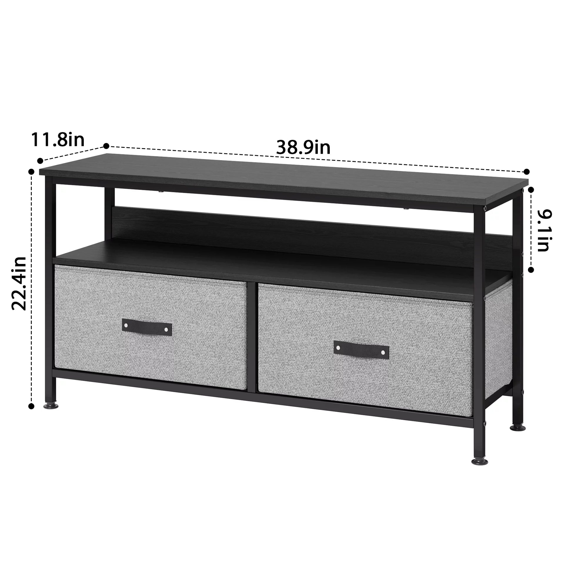 Dresser TV Stand 2-Drawers, 50 Inch TV Stand for Bedroom Small TV Stand Dresser with Shelves, TV & Media Console Table Furniture - Puck's