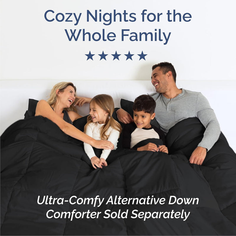 Queen Size 4 Piece Sheet Set - Comfy Breathable & Cooling Bed Sheets Set - Hotel Luxury Bedding for Women, Men, Kids & Teens - Deep Pockets, Easy Secure Fit, Soft and Wrinkle Free - Oeko-Tex - Black - Puck's