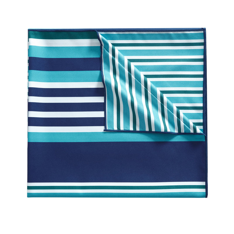 Blue Stripe Quick Dry Travel Beach Towel, 38" X 72" - Puck's