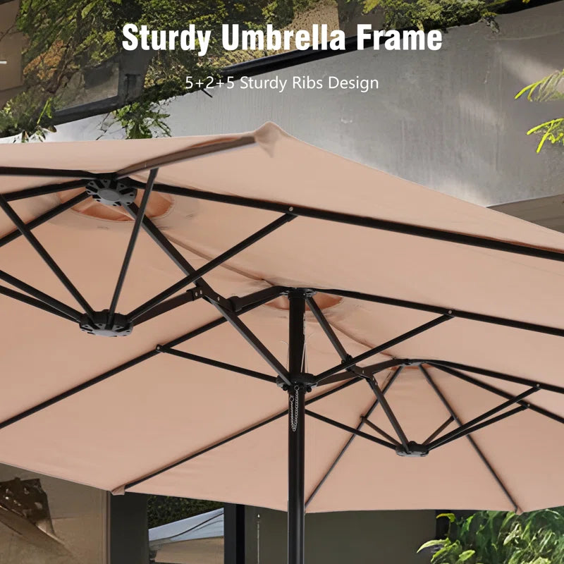 Nyasia 15 Ft X 9 Ft Rectangular Market Umbrella with Base - Puck's