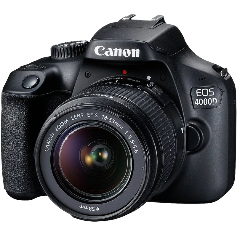 Canon EOS 4000D / Rebel T100 DSLR Camera + EF-S 18-55Mm Lens + Sandisk 64GB Memory Card +  Bundle - Puck's