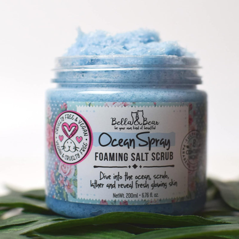 Bella & Bear Ocean Spray Scrub, No Sulphates, Parabens, No Harmful Chemicals, Cruelty-Free, Vegan-Friendly, Exfoliating, 6.7Oz - Puck's