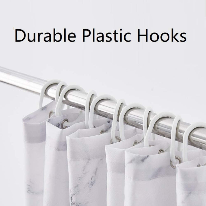 Marble Bathroom Shower Curtain,Grey and White Fabric Shower Curtain with Hooks,Unique 3D Printing,Decorative Bathroom Accessories,Water Proof,Reinforced Metal Grommets,Standard 72X72 Inches - Puck's
