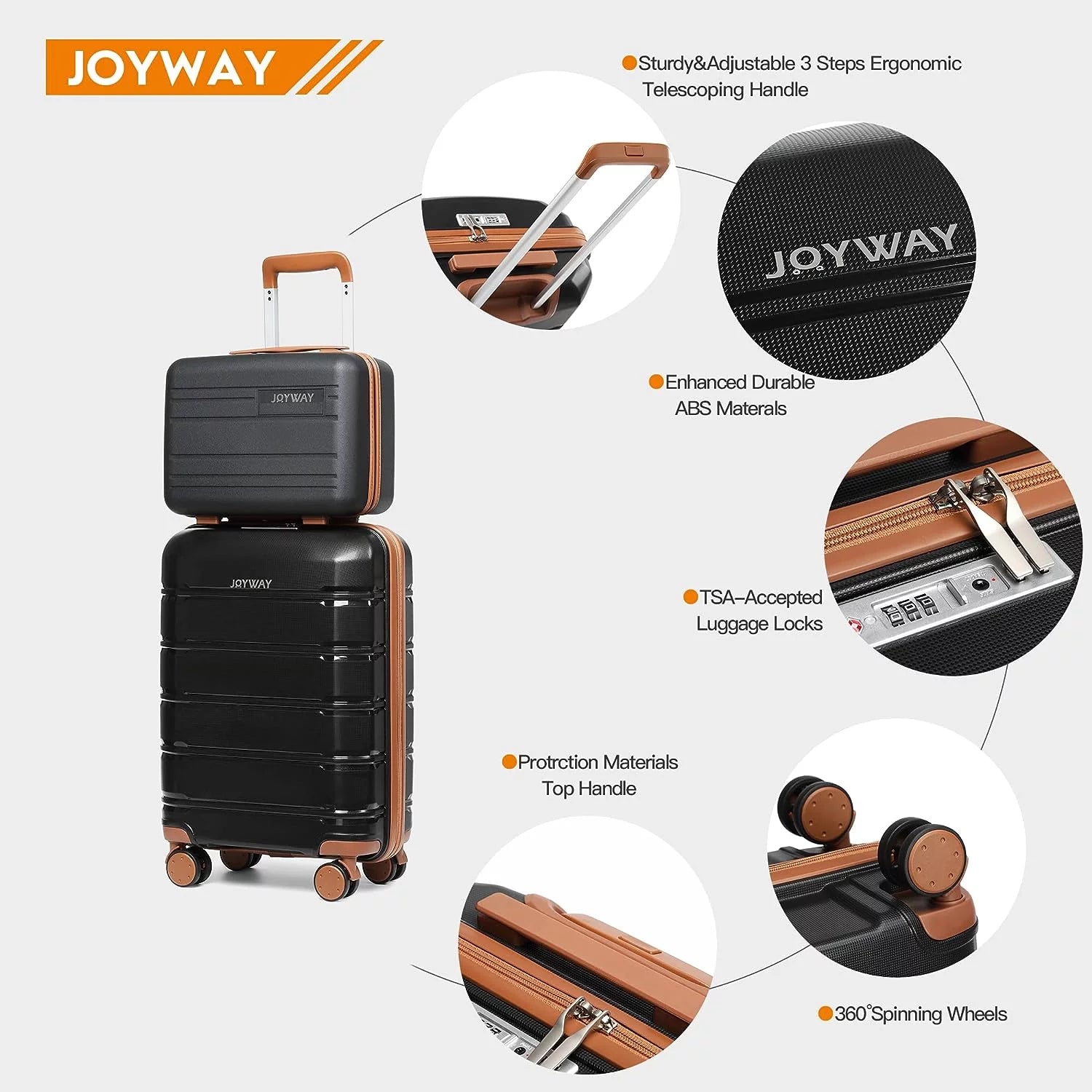 - 5 Luggage Sets PP Hardside Spinner Luggage - (20", 24", 28") - Puck's
