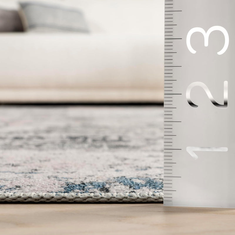 8' X 10' Spinclean Machine Washable Stain-Resistant Area Rug with Non Slip Backing, Low Profile for Living Room, Bedroom, and Dining Room, Dali Grey - Puck's