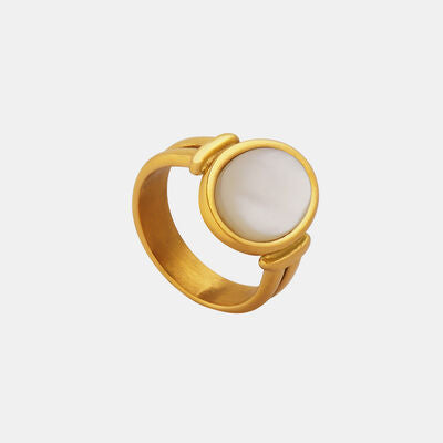 Titanium Steel White Sea Shell Ring - Puck's