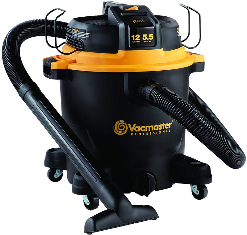 Professional Wet/Dry Vac, 12 Gallon, Beast Series, 5.5 HP 2-1/2" Hose (VJH1211PF0201) , Black - Puck's