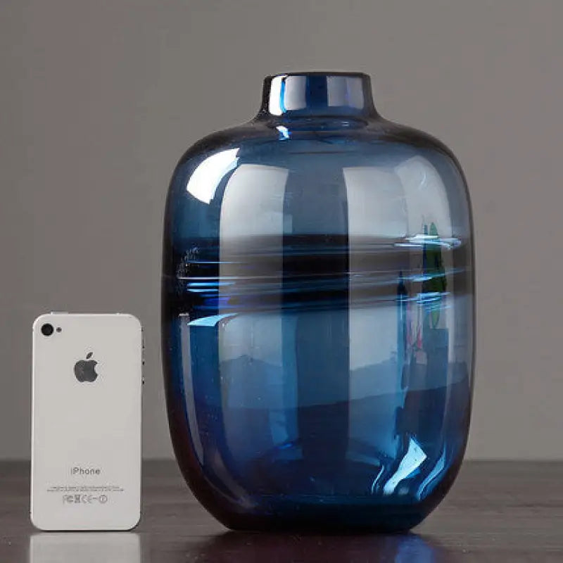 Blue Transparent  Glass Vase - Puck's