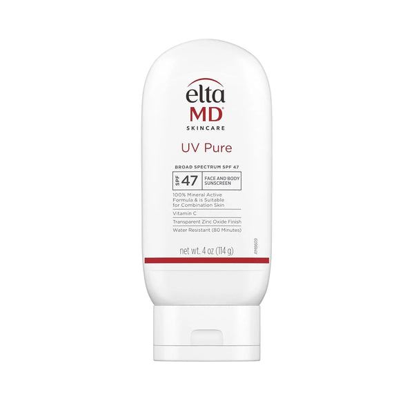 UV Pure Face and Body Sunscreen, SPF 47 Mineral Sunscreen for Kids and Adults, Water Resistant up to 80 Minutes, 4.0 Oz Sun Screen Tube