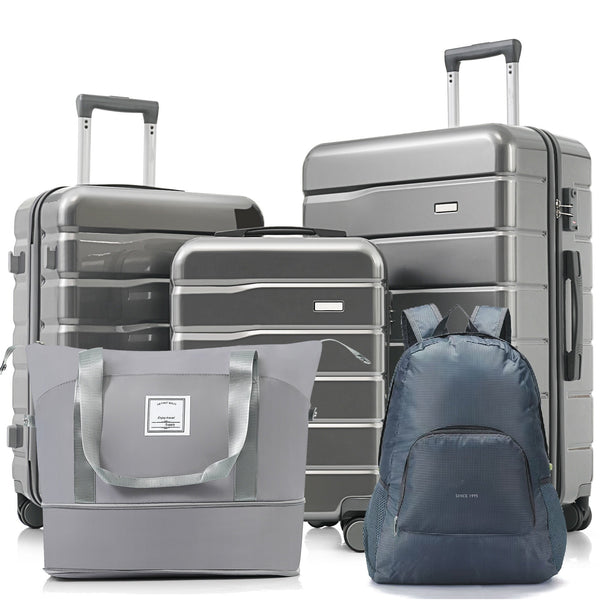 5 Piece Luggage Set with Expandable Duffel Bag & Foldable Backpack – - Puck's
