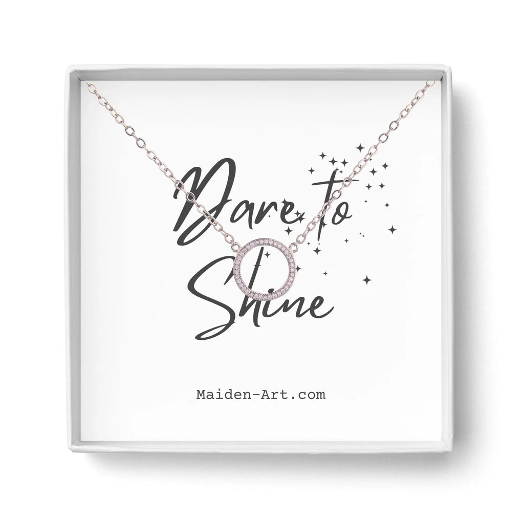Round Pendant Pave Necklace - Puck's