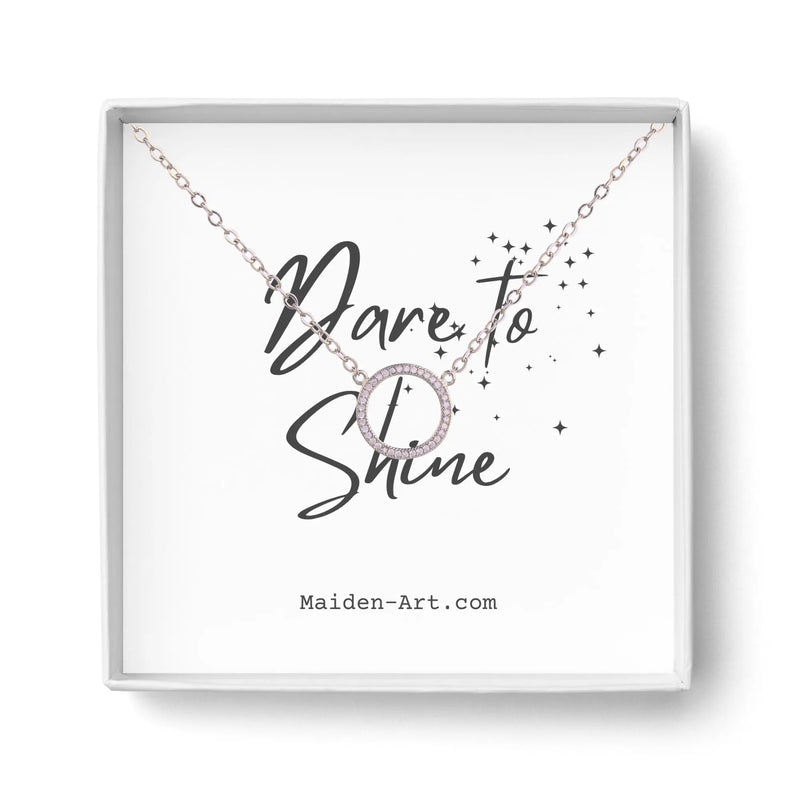 Round Pendant Pave Necklace - Puck's