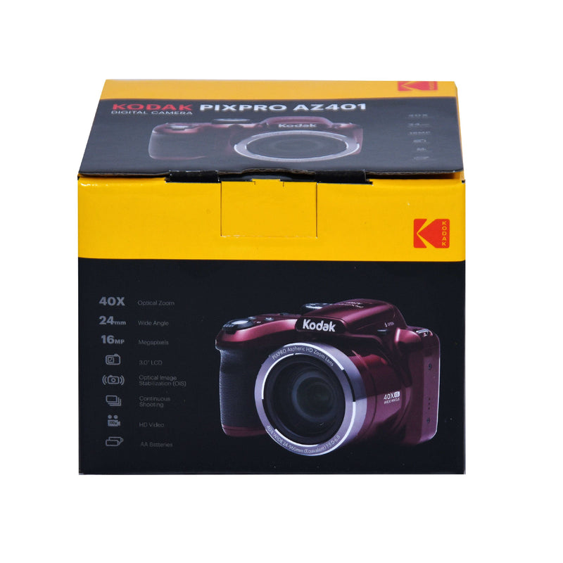 PIXPRO AZ401 Bridge Digital Camera - 16MP 40X Optical Zoom Hd720P Video (Red) - Puck's