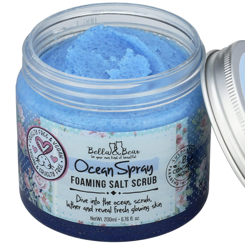 Bella & Bear Ocean Spray Scrub, No Sulphates, Parabens, No Harmful Chemicals, Cruelty-Free, Vegan-Friendly, Exfoliating, 6.7Oz - Puck's