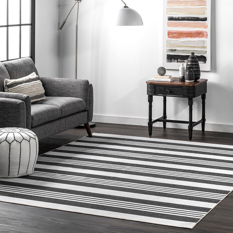 3' X 5' Spinclean Machine Washable Stain-Resistant Area Rug with Non Slip Backing, Low Profile for Living Room, Bedroom, and Dining Room, Lena Charcoal - Puck's