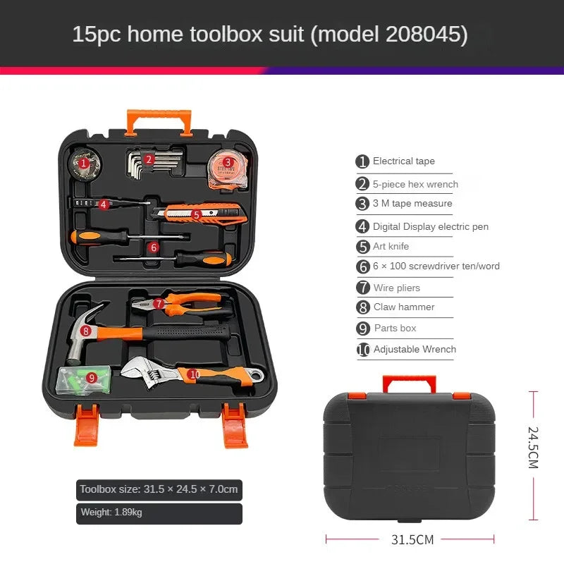 Household Hardware Tool Box Set Home Manual Combination Repair Tools Multifunctional Repair Tool Box - Puck's