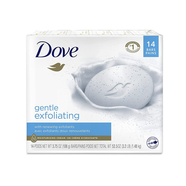 Beauty Bar More Moisturizing than Bar Soap Gentle Exfoliating with Mild Cleanser for Softer and Smoother Skin 3.75 Oz Pack of 14 - Puck's
