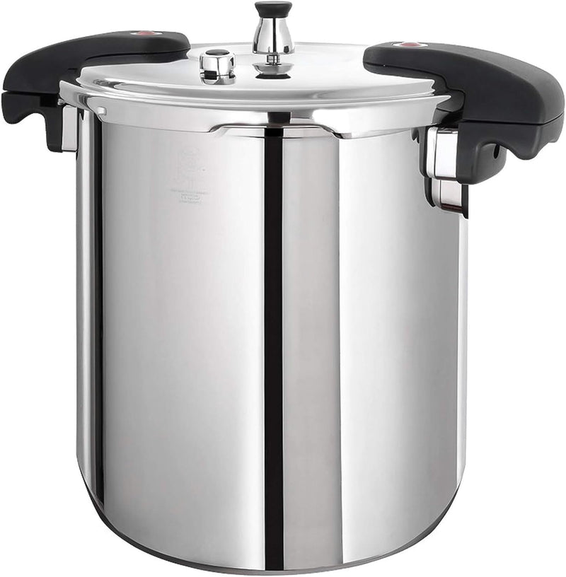 Pressure Cooker 21 Qt Stainless Steel - Large Canning Pot with Lid for Home, Commercial Use - Easy to Clean Any Stove Top Pressure Canner, Can Cooker - SG Certificate QCP420 - Puck's
