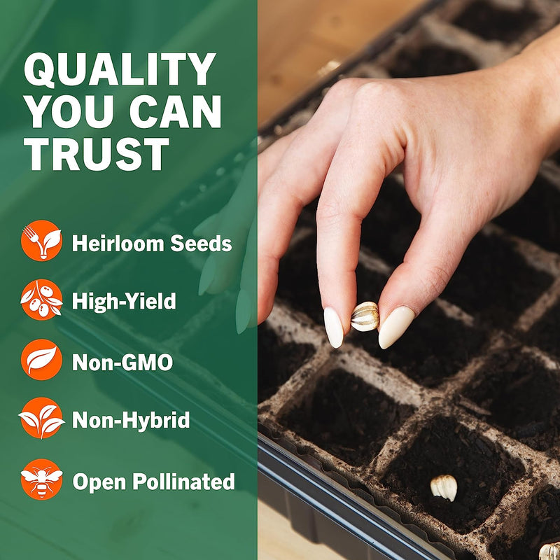 15,000 Non GMO Heirloom Vegetable Seeds for Planting Vegetables and Fruits - 32 Variety Pack of Vegetable Seeds for Gardening, Survival Gear, Seed Vault Emergency Supplies Kit - Puck's