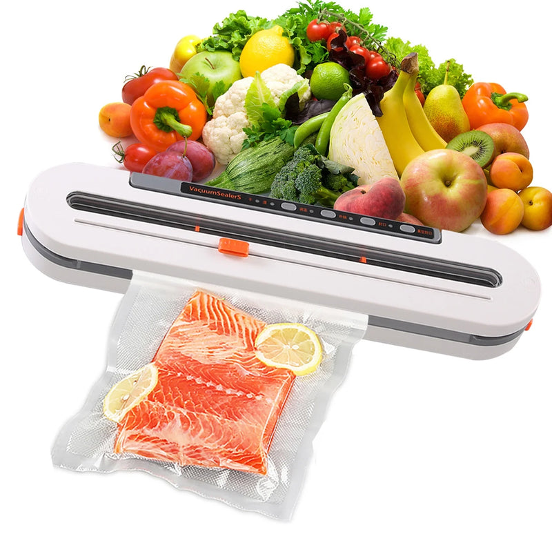 Vacuum Sealer Machines, 120Kpa Food Saver Vacuum Machines with 10Pcs Bags Starter Kit, Automatic Vacuum Sealer for Food Storage, outside Cutter,Moist&Dry Mode - Puck's