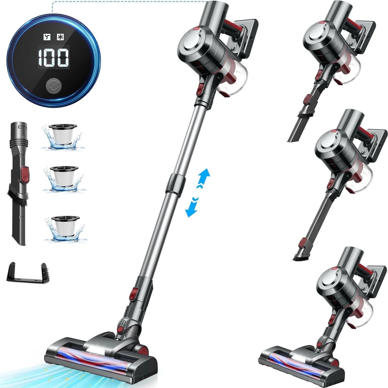 Cordless Vacuum Cleaner, 38000PA/450W 50Min 2500Mah for Home Pet Hair Carpet Wood Floor