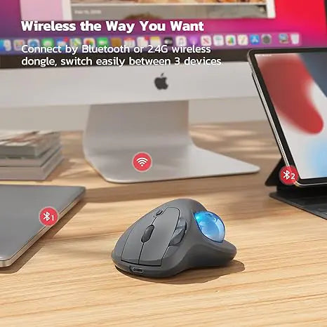 Wireless Trackball Ergonomic Mouse - Puck's