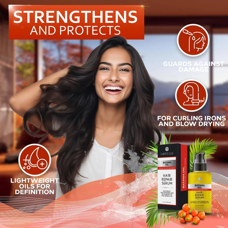 Batana Oil Hair Serum Repair Thinning Dry Damaged Fine and Split Ends - Puck's
