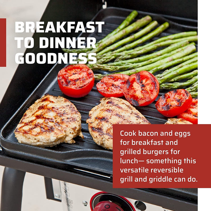 Reversible Griddle - Cast Iron Griddle for Outdoor Cooking & Camping Gear - 14" - Puck's
