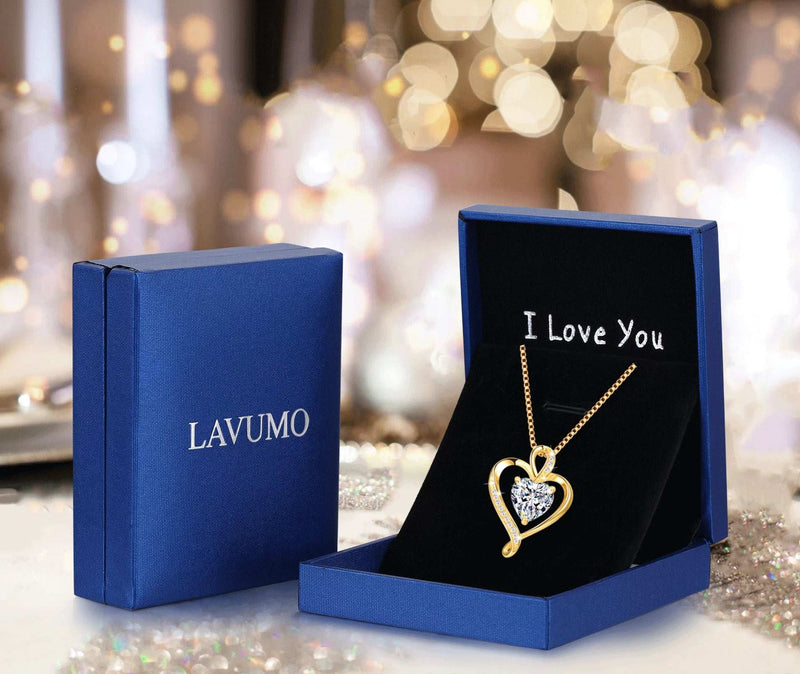 Heart Necklaces for Women 925 Sterling Silver Pendant Necklace Rose Gold White Gold/14K Gold Plated Love Necklace for Her Girlfriend Wife Valentines Day Birthday Women Jewelry Gifts 18"+2" - Puck's