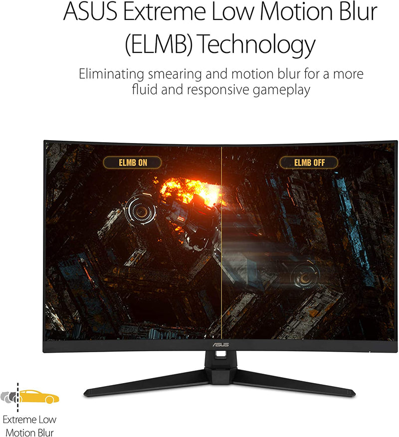 TUF Gaming VG328H1B 32” Curved Monitor, 1080P Full HD, 165Hz (Supports 144Hz), Extreme Low Motion Blur, Adaptive-Sync, Freesync Premium, 1Ms, Eye Care, HDMI D-Sub - Puck's
