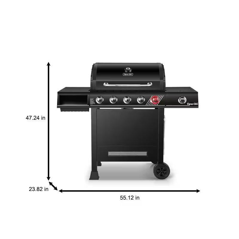 5-Burner Propane Gas Grill in Matte Black with Trivantage Multifunctional Cooking System