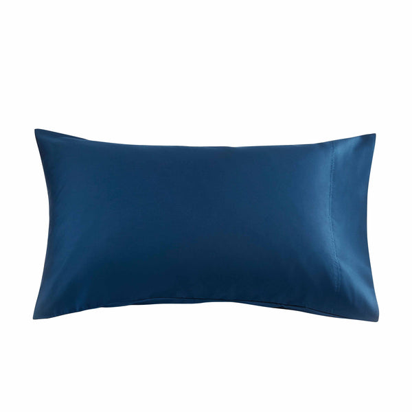 300 Thread Count Navy Cotton Sateen Pillowcases, Queen, 2 - Puck's