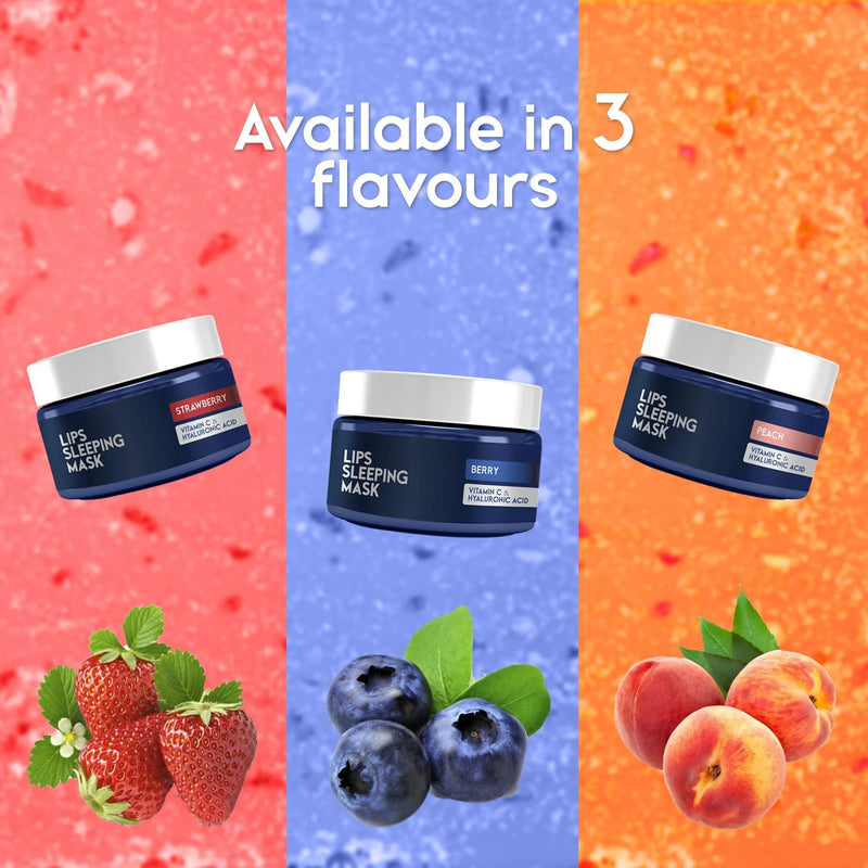 Lip Sleeping Mask with Hyaluronic Acid Vitamin C Nourish Hydrate Dry Lips Peach - Puck's