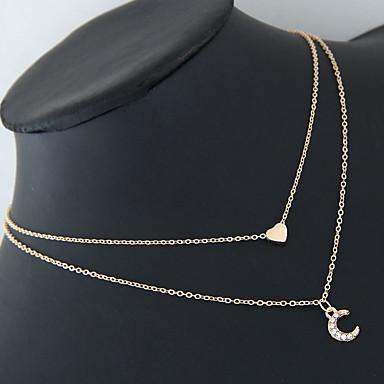 Moon and Heart Two Layer Necklace - Puck's