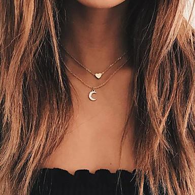 Moon and Heart Two Layer Necklace - Puck's