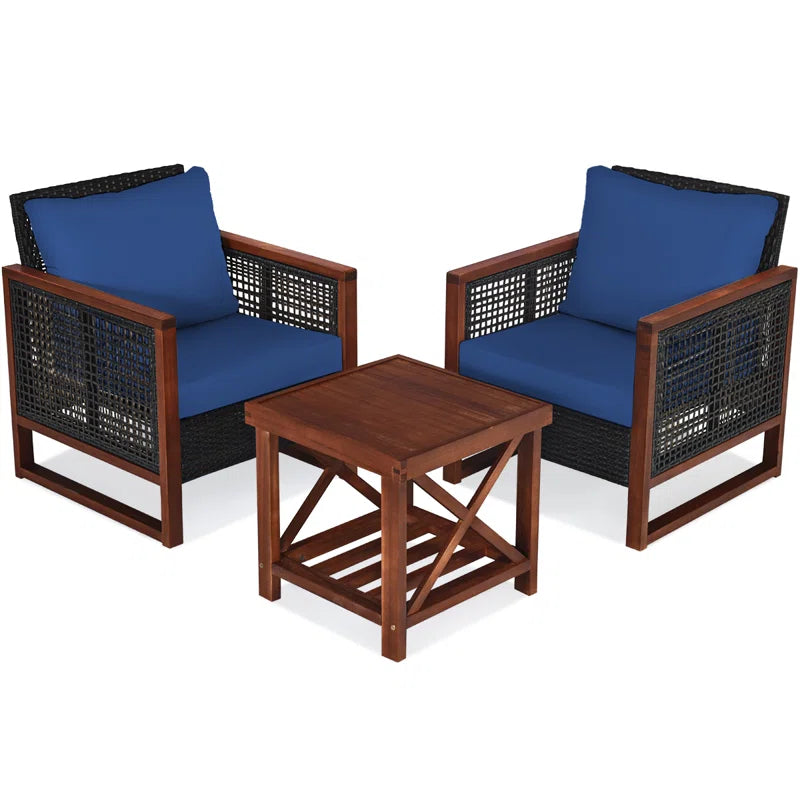 Krawczyk Acacia 2 - Person Patio Conversation Sets with Cushions