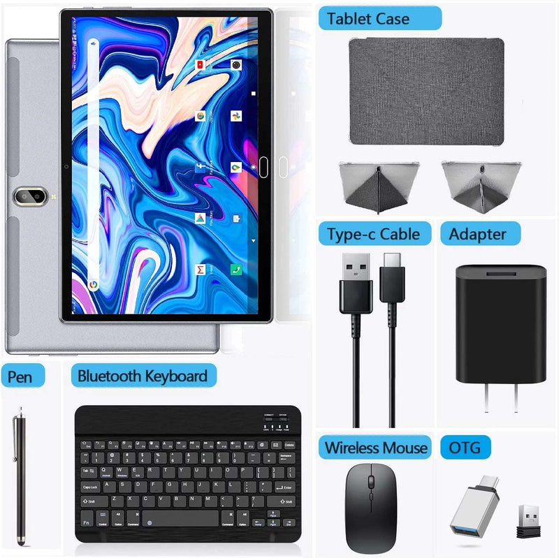 Android 13 Tablet 10 Inch Tablet with Keyboard Wireless Mouse Stylus,4G Phone Tablet,Octa Core Processor 1280X800 IPS Tablet/4Gb RAM 64GB ROM/13MP+5MP Camera Bluetooth Wifi Tablet,2024 Latest Tablet - Puck's