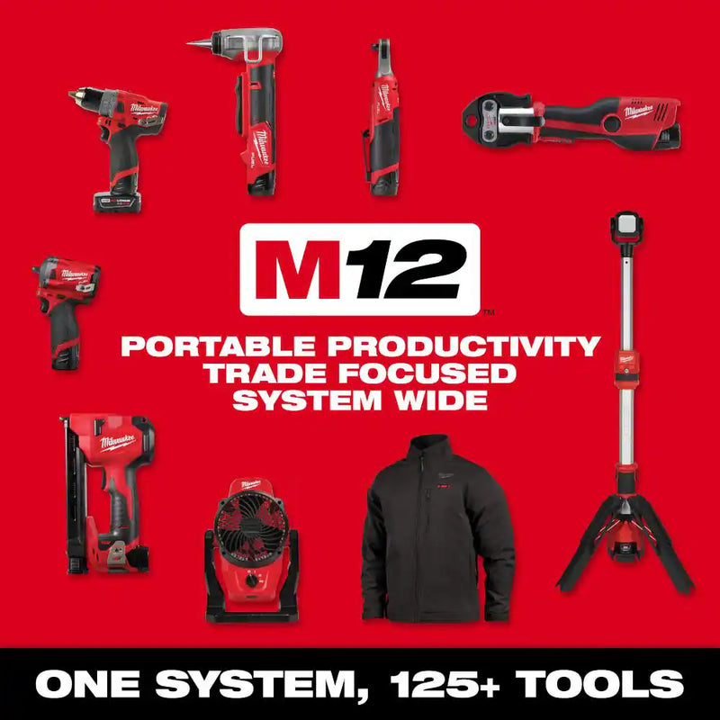 M12 FUEL SURGE 12V Lithium-Ion Brushless Cordless 1/4 In. Hex Impact Driver Compact Kit W/Two 2.0Ah Batteries, Bag - Puck's