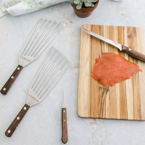 4" X 9" Jumbo Slotted Chef'S Turner, Walnut Handle - Right-Hand - Puck's