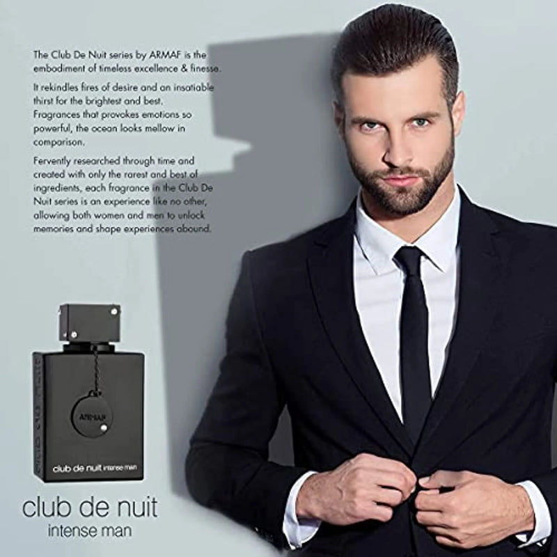 Club De Nuit Intense Man EDT Men New in Box, Black , 3.6 Fl Oz - Puck's