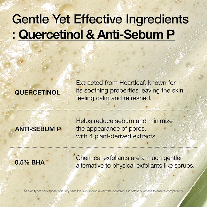 Heartleaf Quercetinol Pore Deep Cleansing Foam, Facial Cleanser, for Double Cleansing, BHA, Hyaluronic Acid, Glycerin, Face Wash, Blackhead Remover, Korean Skincare (150Ml/5.07 Fl.Oz.) - Puck's