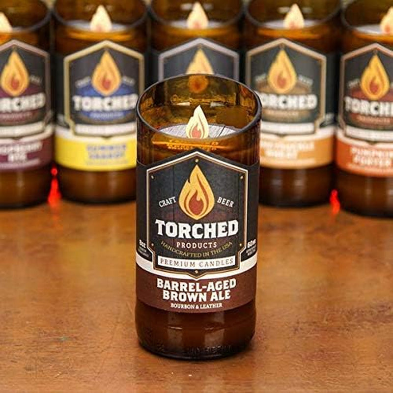 Beer Scented Candles | Natural Soy Wax Candle | Barrel-Aged Brown Ale Scent 8 Oz | Makes a Great Gift for Men, Beer Lovers, and Collectors | Bar Man-Cave Decor and Accessories - Puck's