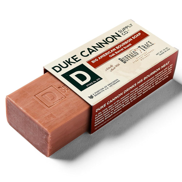 Big Brick of Soap Bar for Men Big American Bourbon Made W/Buffalo Trace (Charred Oak Barrel Scent) Multi-Pack - Superior Grade, Extra Large, All Skin Types, 10 Oz (6 Pack) - Puck's