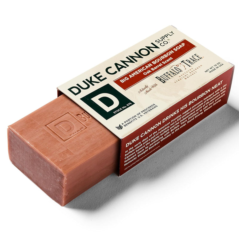 Big Brick of Soap Bar for Men Big American Bourbon Made W/Buffalo Trace (Charred Oak Barrel Scent) Multi-Pack - Superior Grade, Extra Large, All Skin Types, 10 Oz (6 Pack) - Puck's