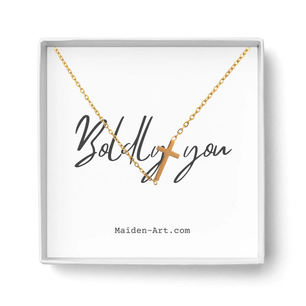 14K Gold Necklace | Gold Plated Cross Pendant Necklace - Puck's