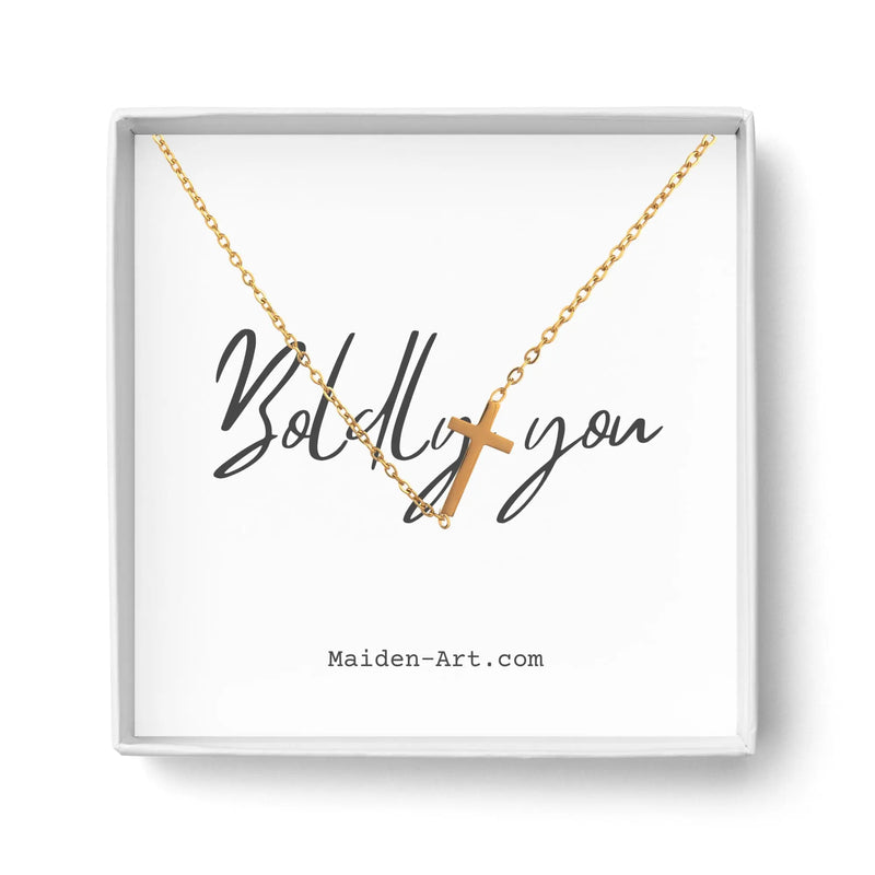 14K Gold Necklace | Gold Plated Cross Pendant Necklace - Puck's