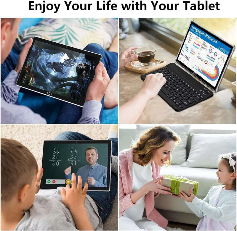 Android 13 Tablet 10 Inch Tablet with Keyboard Wireless Mouse Stylus,4G Phone Tablet,Octa Core Processor 1280X800 IPS Tablet/4Gb RAM 64GB ROM/13MP+5MP Camera Bluetooth Wifi Tablet,2024 Latest Tablet - Puck's