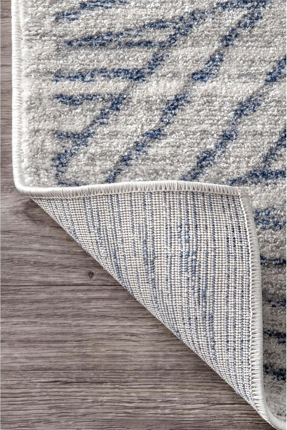 Contemporary Striped Blanca Area Rug, 5X8, Blue - Puck's