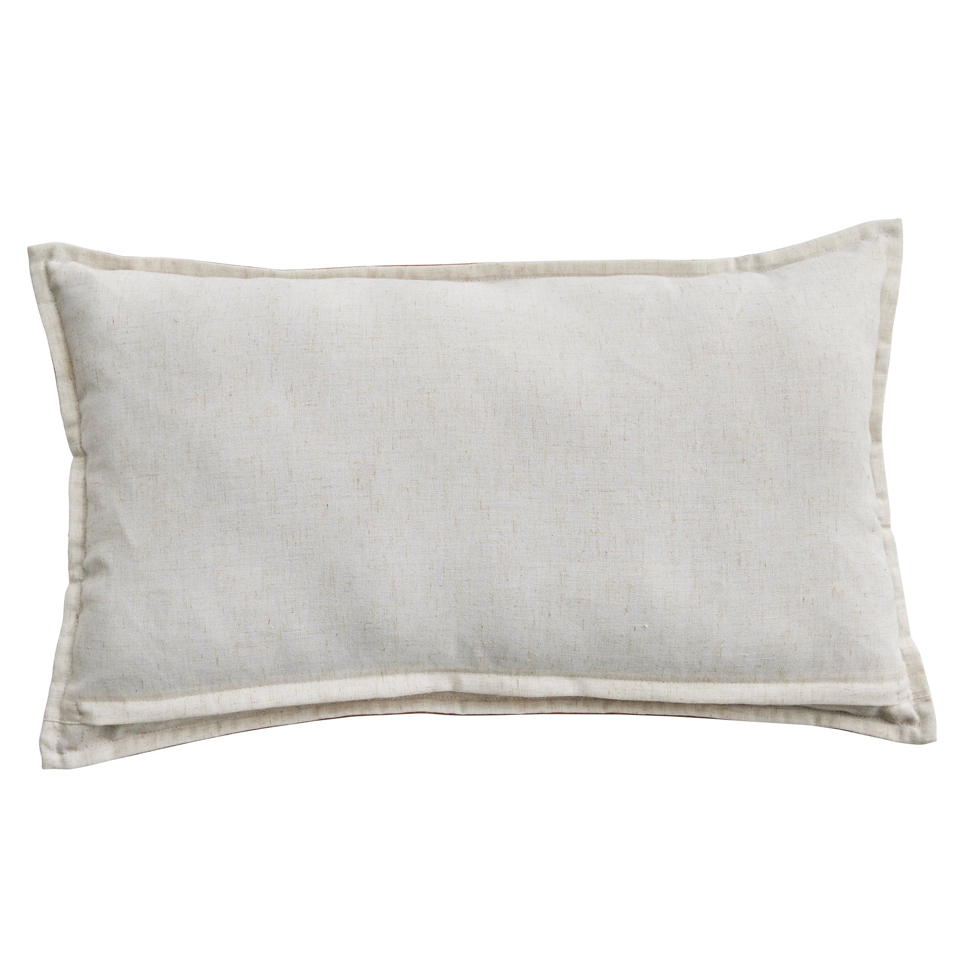 (2 Pack)  14" X 24" Beige Vegan Leather Decorative Pillow - Puck's